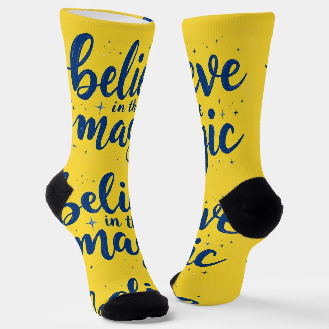Bright Socks RANDOPIX Art Believe In The Magic Socken (Gewinkelt)