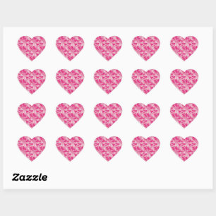 Bright Sparkle Pink Camouflage Chic Camouflage Lov Herz-Aufkleber