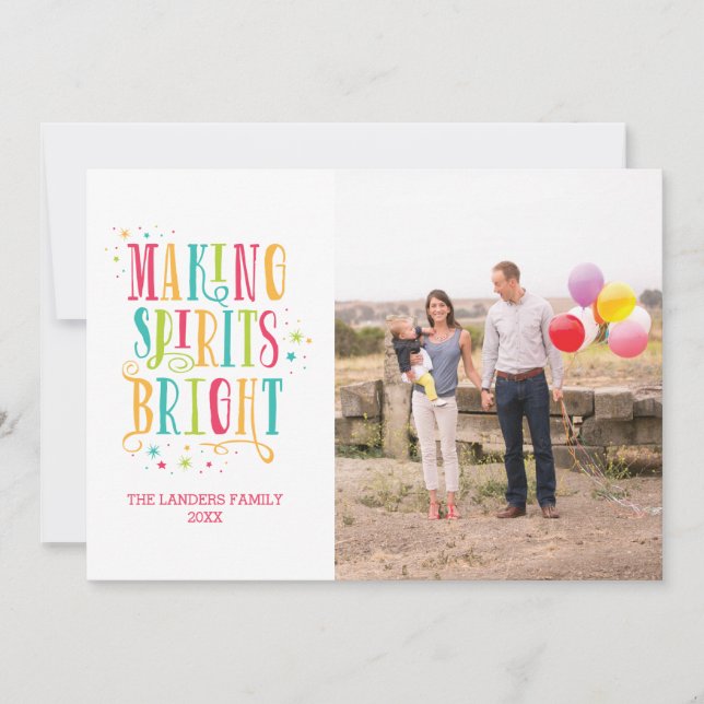 Bright Spirits Moderne Carte photo de vacances (Devant)