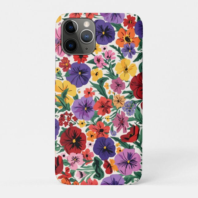 Bright Spring Pansies Floral Garden Pattern Case-Mate iPhone Hülle (Rückseite)