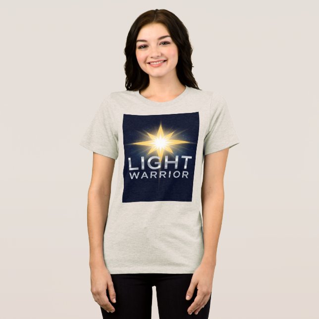 Bright Star Shine Light Warrior Women's Tri-Blend Shirt (Vorderseite voll)