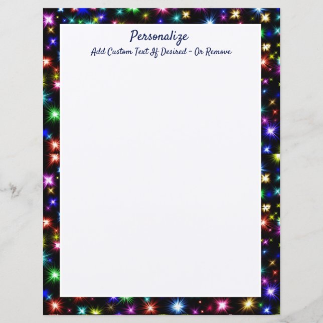 Bright Stars Fireworks Rainbow Colors Personalisie (Vorderseite)