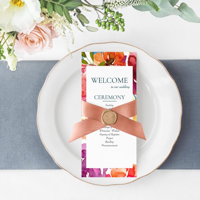 Bright Summer coloré coutume programme de mariage (Créateur téléchargé)