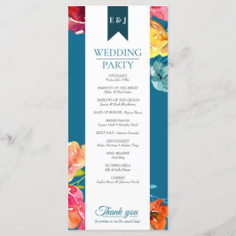 Bright Summer farbenfroh Petroleum Wedding Program Programm