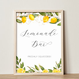 Bright Summer Lemon Brautparty Lemonade Bar Poster