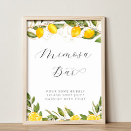 Bright Summer Lemon Brautparty Mimosa Bar Poster