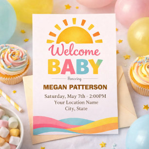 Bright Sun Baby Willkommens-Stil Einladung