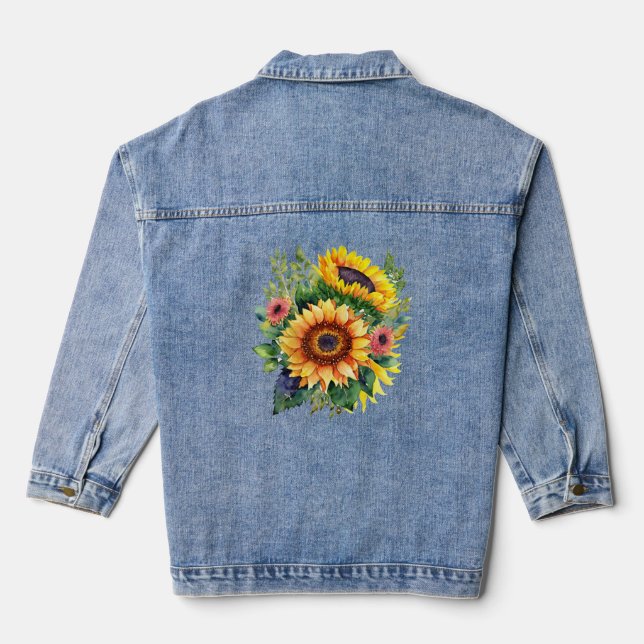 Bright Sunblumen Denim Jacket Jeansjacke (Rückseite)