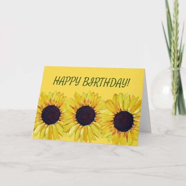 Bright Sunflower Geburtstag Karte (Vorderseite)