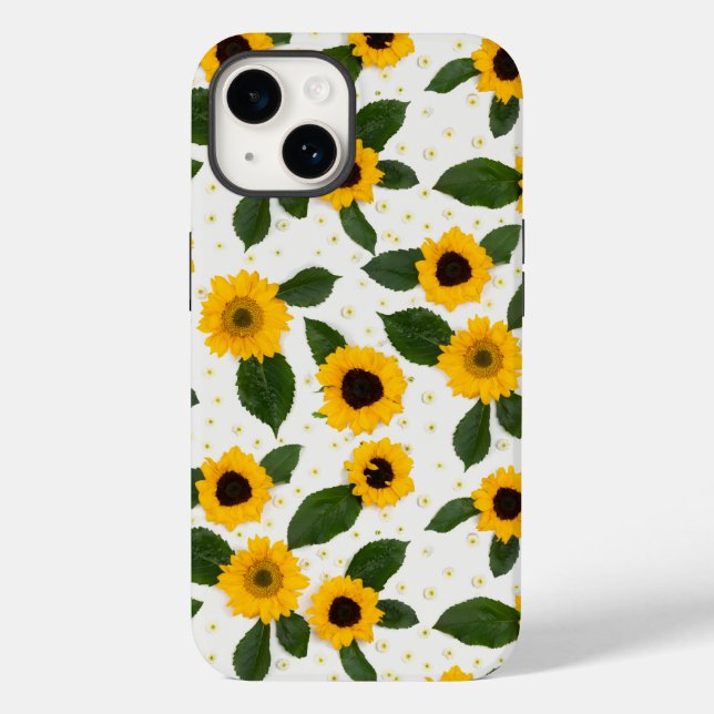 Bright sunflower pattern Case-Mate iPhone 14 hülle (Rückseite)