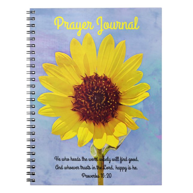 Bright Sunflower Prayer Scripting Journal Notizblock (Vorderseite)