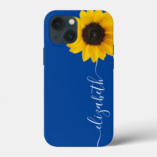 Bright Sunflower Script Nom de la tige coque iphon (Verso)