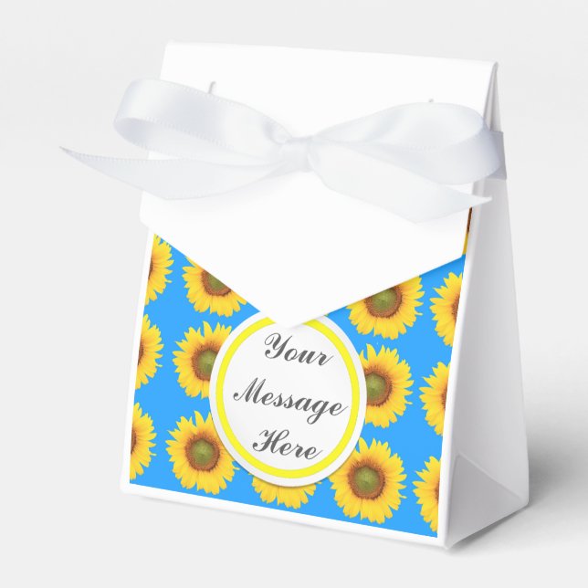 Bright Sunflowers Custom text Geschenkschachtel (Vorderseite)