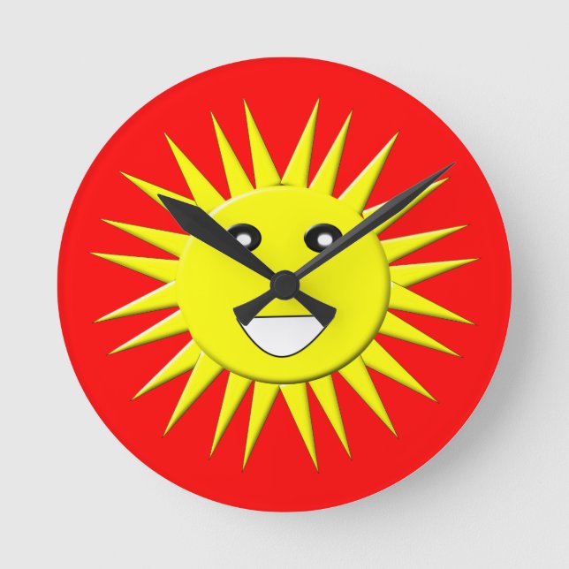 Bright Sunshine Wall Clock Runde Wanduhr (Vorderseite)