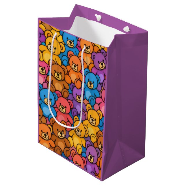 Bright Teddy Bears Geschenktasche Mittlere Geschenktüte (Vorderseite Schrägansicht)