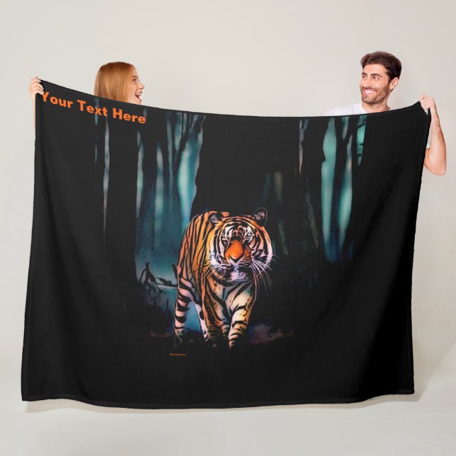Bright Tiger Dark Forest Fleecedecke (Beispiel)