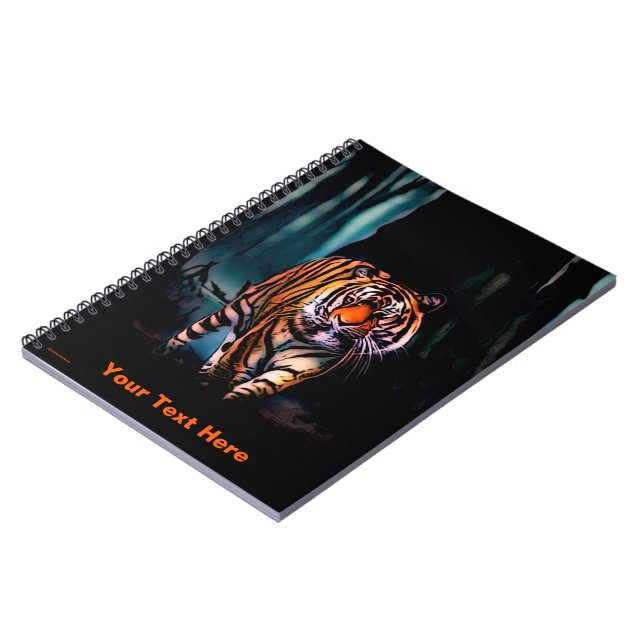 Bright Tiger Dark Forest Notizblock (Linke Seite)