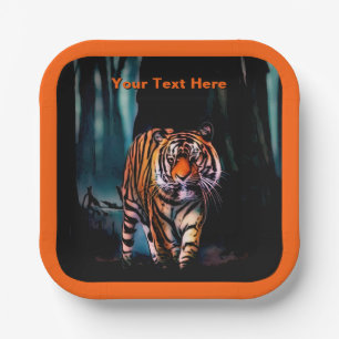 Bright Tiger Dark Forest Pappteller