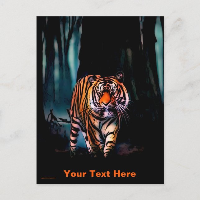 Bright Tiger Dark Forest Postkarte (Vorderseite)