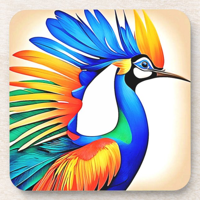 Bright Tropical Bird Getränkeuntersetzer (Vorderseite)