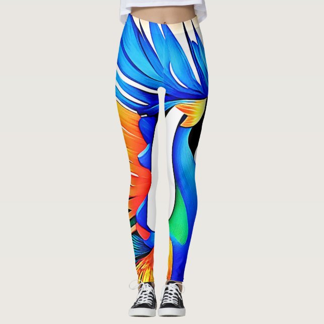 Bright Tropical Bird Leggings (Vorderseite)