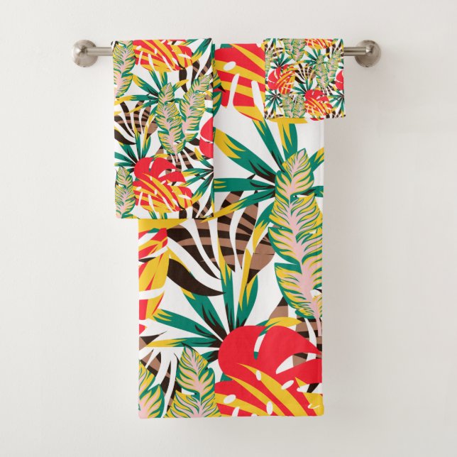 Bright Tropical Pattern Badhandtuch Set (Insitu)