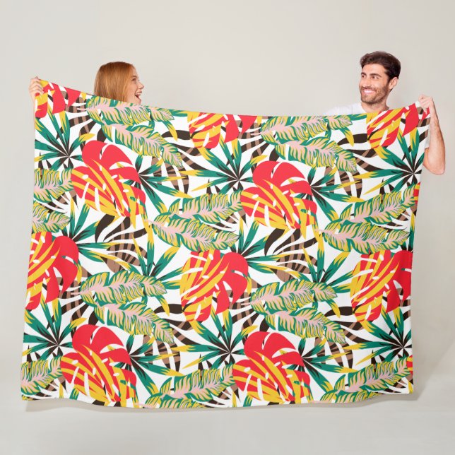 Bright Tropical Pattern Fleecedecke (Beispiel)