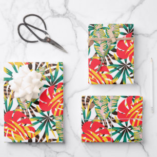 Bright Tropical Pattern Geschenkpapier Set