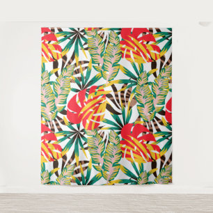 Bright Tropical Pattern Wandteppich