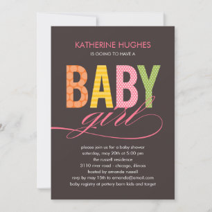 Bright Type Baby shower Invitation - Fille