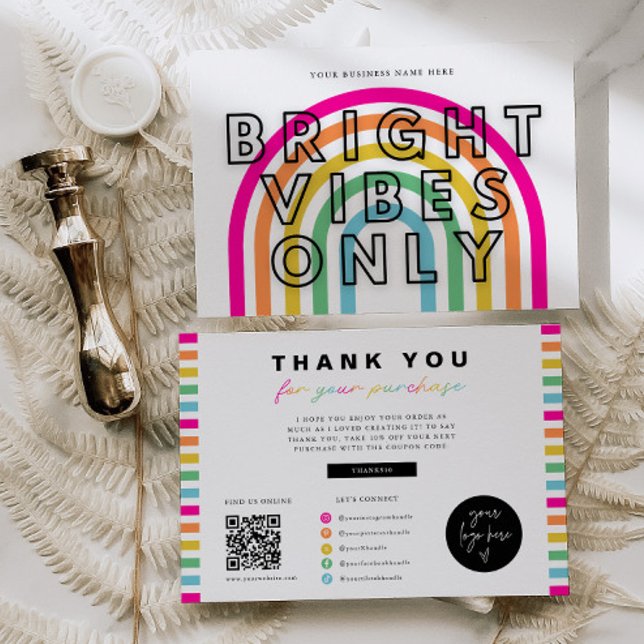 Bright Vibes only Candle Business Dankeschön Card Einladung (Von Creator hochgeladen)