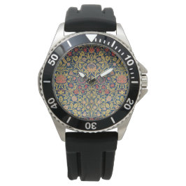 Bright Violet und Columbine (von William Morris) Armbanduhr