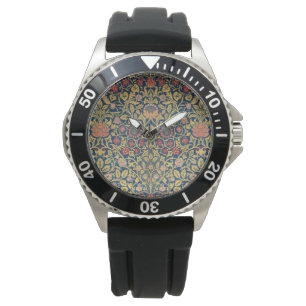Bright Violet und Columbine (von William Morris) Armbanduhr