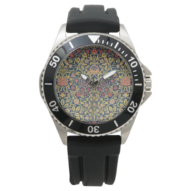 Bright Violet und Columbine (von William Morris) Armbanduhr (Vorderseite)