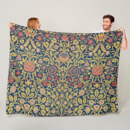 Bright Violet und Columbine (von William Morris) Fleecedecke