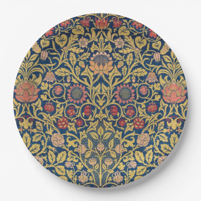 Bright Violet und Columbine (von William Morris) Pappteller (Vorderseite)