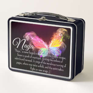 Bright Watercolor Butterfly Metall Brotdose