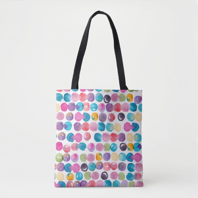 Bright Watercolor Tote Bag – Bold Abstract Canvas Tasche (Vorderseite)