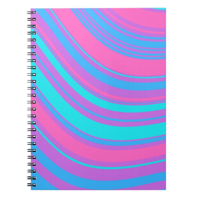 Bright Wavy Retro Muster Notizblock (Vorderseite)