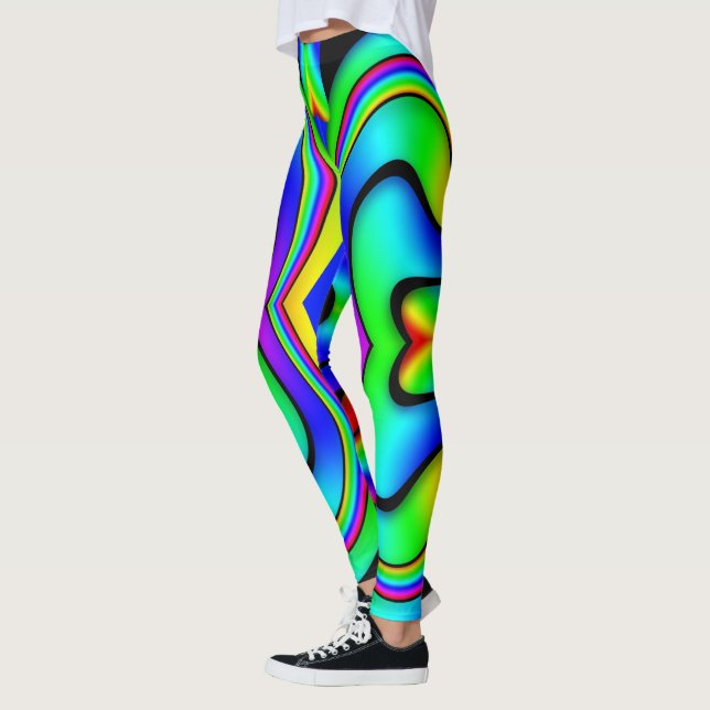 Bright & Wild Rainbow Hue Abstrakt Leggings (Links)