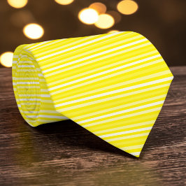 Bright Yellow Color Stripes Necktie Krawatte