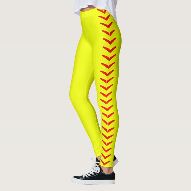 Bright Yellow Fastpech Softball-Sportler Leggings (Links)