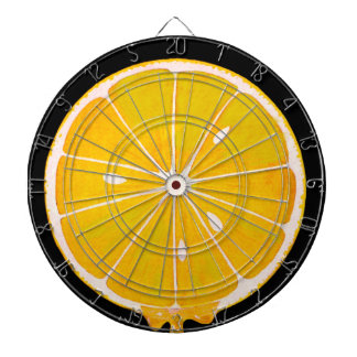 bright yellow lemon slice dartscheibe