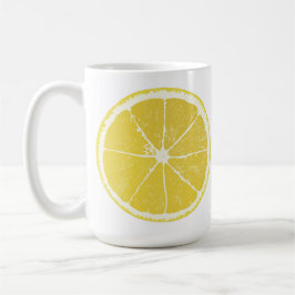 Bright Yellow Lemon Slice on White Mug Kaffeetasse