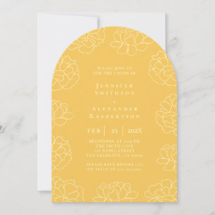 Bright Yellow Minimal Faire-part de mariage botani