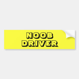 Bright Yellow New - NOOB - Driver Bumper Sticker Autoaufkleber