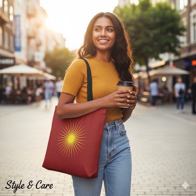 Bright Yellow Shining Star Mark Christmas Red Tasche (Bright Yellow Shining Star Mark Christmas Red Tote Bag)