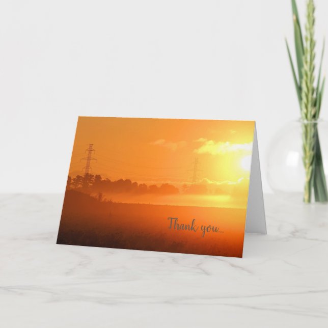 Bright Yellow Sunrise Morning Fog Merci cartes (Devant)