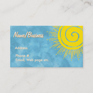 Bright Yellow Sunshine In Blue Sky Custom   Visitenkarte