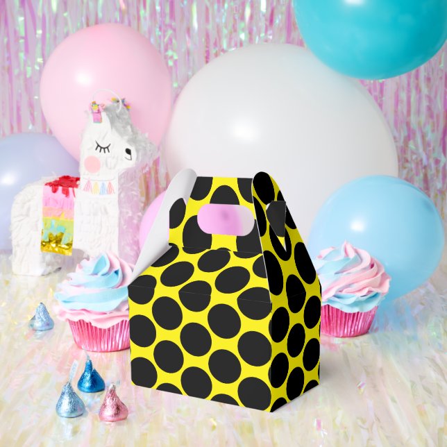 Bright Yellow with Black Dot Style Gable 5x3x6.5 Geschenkschachtel (Party)